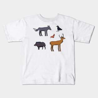 Ancient Briton forest animals Kids T-Shirt